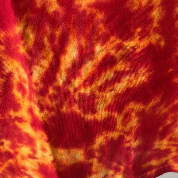 VTG Woodstock tie dye shirt  XL red and yellow festival t shirt hippie indie - Picture 6 of 12